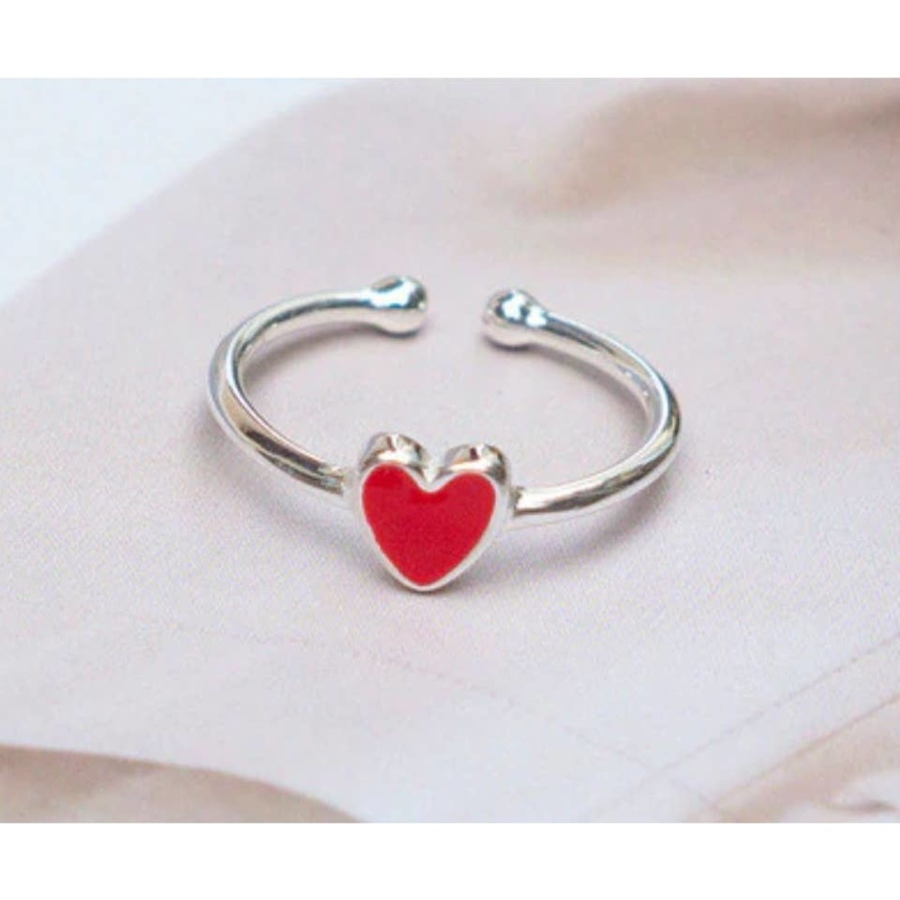 Adjustable Red Heart Ring